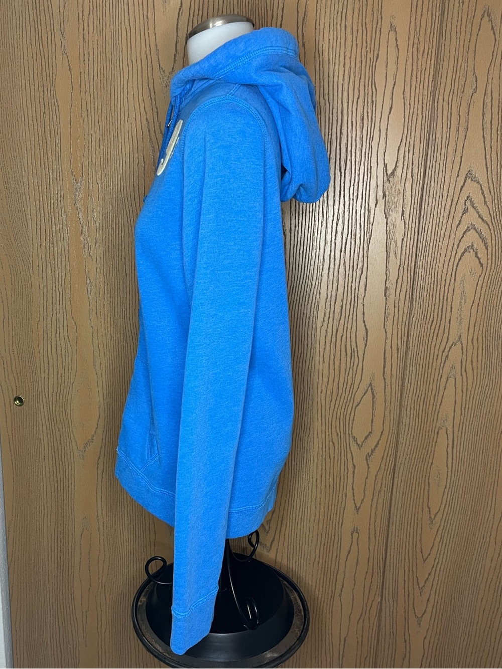 Y2K Abercrombie & Fitch Blue Hooded Zip Hoodie Large collegiate varsity dorm - Picture 2 of 4